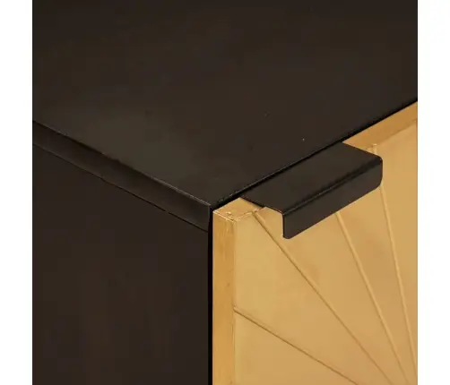 Vannitoa Kapp Riiuliga Must Ja Kuldne 38 X 33 X 48 Cm Mangopuit Vannitoa Kapp Riiuliga Must Ja Kuldne 38 X 33 X 48 Cm Mangopuit