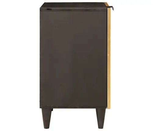 Vannitoa Kapp Riiuliga Must Ja Kuldne 38 X 33 X 58 Cm Mangopuit