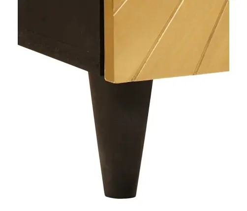 Vannitoa Kapp Uksega Must Ja Kuldne 38 X 33 X 160 Cm Mangopuit