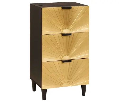 Kabalas Juodas Ir Auksinis 40 X 33 X 75 Cm Kietas Mango Medis