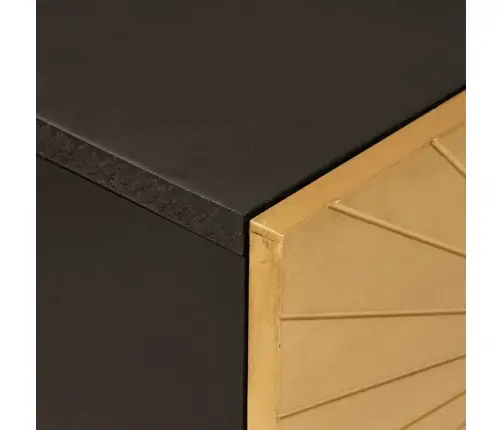 Šoninė Spintelė Su Lentyna Juodas Ir Auksinis 80 X 33,5 X 75 Cm