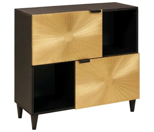 Šoninė Spintelė Su Lentyna Juodas Ir Auksinis 80 X 33,5 X 75 Cm