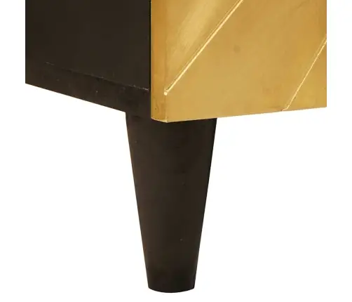 Sānu Skapis Melns Un Zelts 90 X 33.5 X 75 Cm Mango Masīvkoks Vidaxl