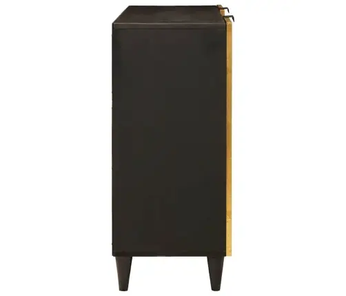 Sānu Skapis Melns Un Zelts 90 X 33.5 X 75 Cm Mango Masīvkoks Vidaxl