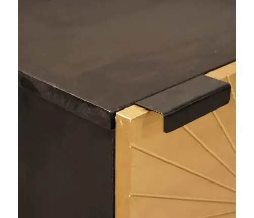 Sānu Skapis Melns Un Zelta 40 X 33.5 X 110 Cm Mango Masīvkoks Vidaxl