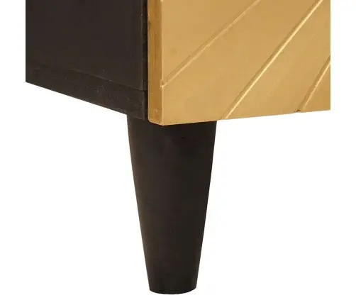 Sānu Skapis Melns Un Zelta 40 X 33.5 X 110 Cm Mango Masīvkoks Vidaxl