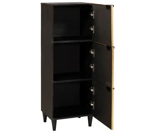 Sānu Skapis Melns Un Zelta 40 X 33.5 X 110 Cm Mango Masīvkoks Vidaxl