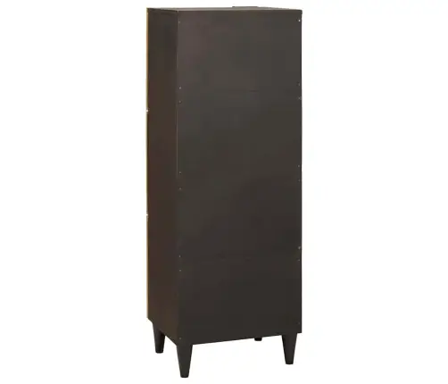 Sānu Skapis Melns Un Zelta 40 X 33.5 X 110 Cm Mango Masīvkoks Vidaxl