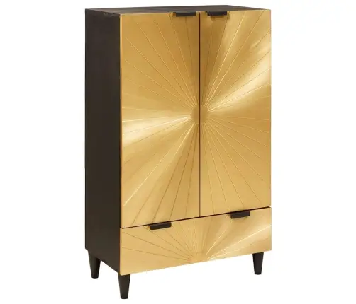 Šoninė Spintelė Juodas Ir Auksinis 60 X 33,5 X 100 Cm
