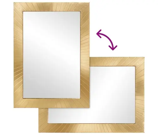 Vannas Istabas Spogulis Melns Un Zelts 50 X 2.5 X 70 Cm Vidaxl