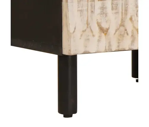 Nakts Skapītis Balts 40 X 33,5 X 46 Cm Cieta Mango Koksne Vidaxl