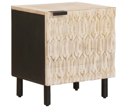 Nakts Skapītis 2 Pcs Balts 40 X 33,5 X 46 Cm Cieta Mango Koksne Vidaxl