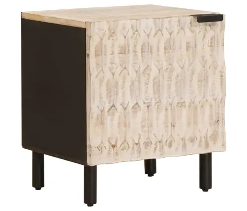 Nakts Skapītis 2 Pcs Balts 40 X 33,5 X 46 Cm Cieta Mango Koksne Vidaxl