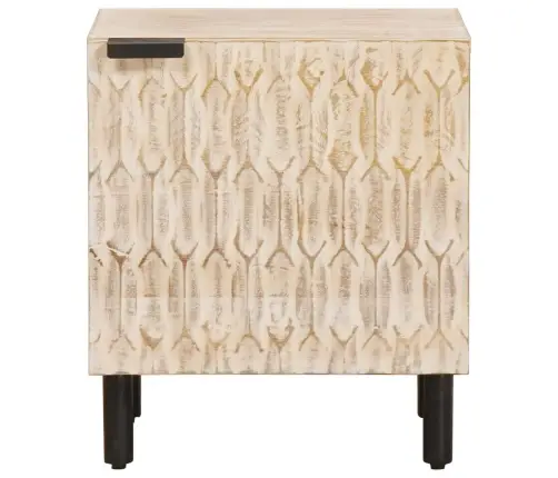 Nakts Skapītis 2 Pcs Balts 40 X 33,5 X 46 Cm Cieta Mango Koksne Vidaxl