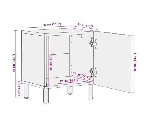 Nakts Skapītis 2 Pcs Balts 40 X 33,5 X 46 Cm Cieta Mango Koksne Vidaxl
