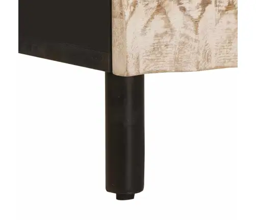 Šalia Lovos Spintelė Balta 40 X 33,5 X 46 Cm Kietas Mango Medis