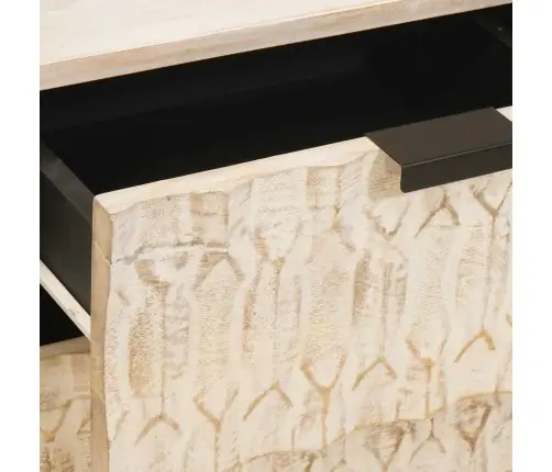 Nakts Skapītis 2 Pcs Balts 40 X 33,5 X 46 Cm Cieta Mango Koksne Vidaxl