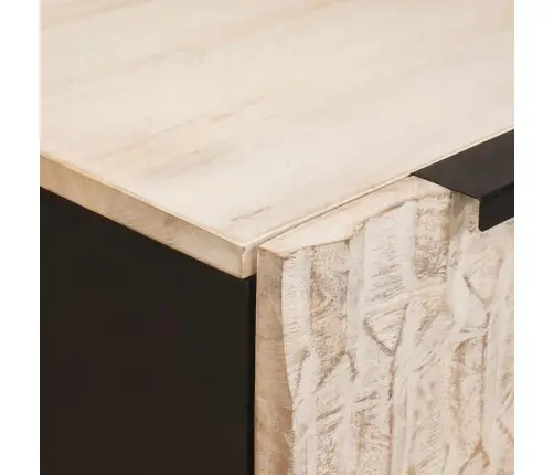 Kafijas Galdiņš Balts 80 X 50 X 40 Cm Cieta Mango Koksne Vidaxl