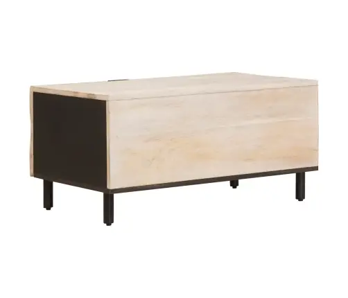 Kafijas Galdiņš Balts 80 X 50 X 40 Cm Cieta Mango Koksne Vidaxl