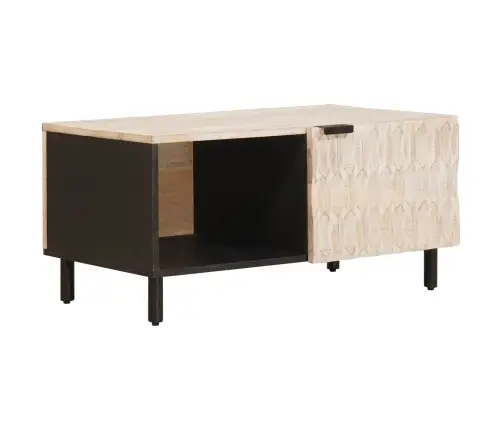 Kafijas Galdiņš Balts 80 X 50 X 40 Cm Cieta Mango Koksne Vidaxl