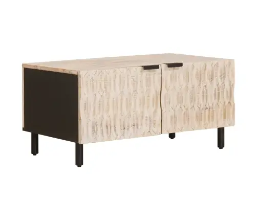 Kohvilaud Valge 80 X 50 X 40 Cm Tugev Mango Puu