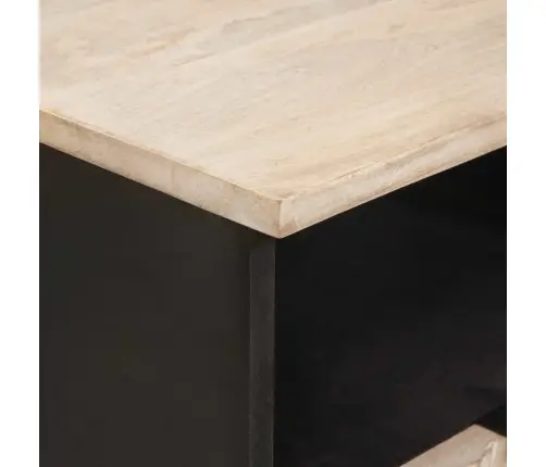 Šalia Lovos Spintelė Balta 40 X 33 X 46 Cm Kietas Mango Medis