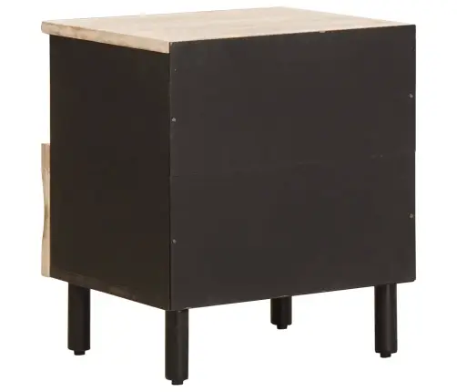 Šalia Lovos Spintelė Balta 40 X 33 X 46 Cm Kietas Mango Medis