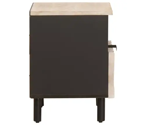 Šalia Lovos Spintelė Su Stalčių 2 Pcs Balta 40 X 33 X 46 Cm