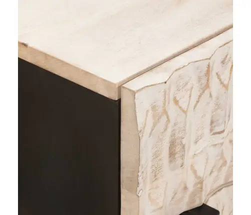 Nakts Skapītis Balts 50 X 33 X 60 Cm Cieta Mango Koksne Vidaxl