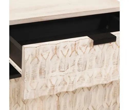 Nakts Skapītis Balts 50 X 33 X 60 Cm Cieta Mango Koksne Vidaxl