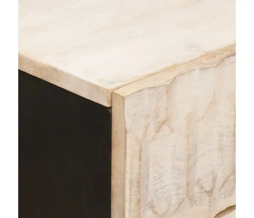 Šalia Lovos Spintelė Balta 50 X 33 X 60 Cm Kietas Mango Medis