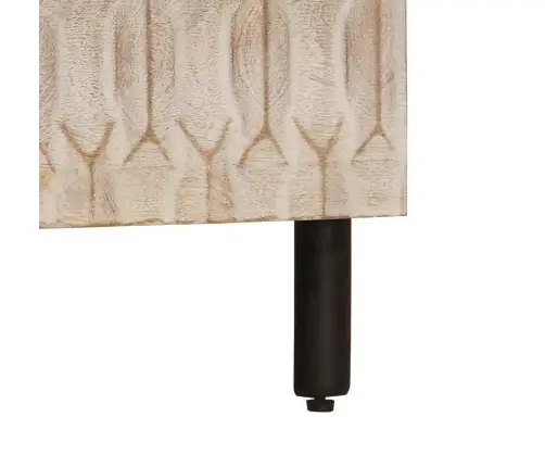 Šalia Lovos Spintelė Balta 50 X 33 X 60 Cm Kietas Mango Medis