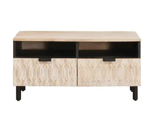 Kafijas Galdiņš Balts 80 X 54 X 40 Cm Cieta Mango Koksne Vidaxl