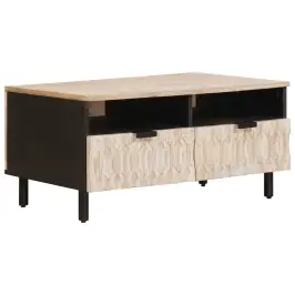 Kafijas Galdiņš Balts 80 X 54 X 40 Cm Cieta Mango Koksne Vidaxl