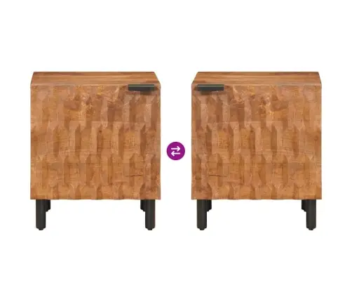 Šalia Lovos Spintelė 2 Pcs Ruda 40 X 33,5 X 46 Cm