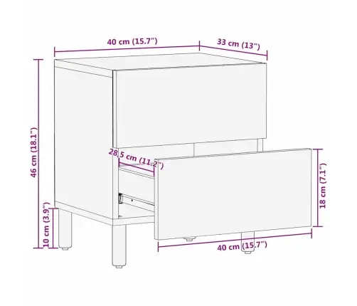 Öölambi Kapp 2 Pcs Pruun 40 X 33,5 X 46 Cm Tugev Mango Puu