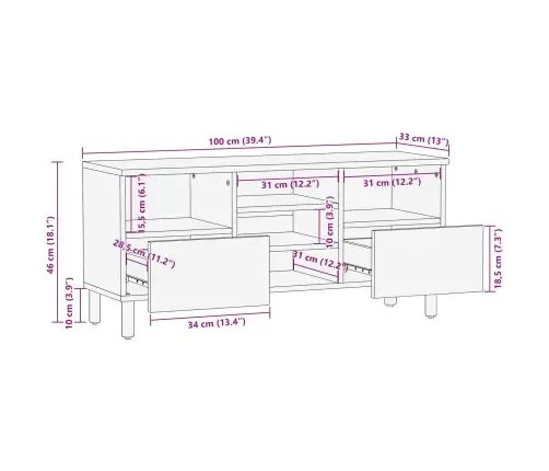 Telerikapp Sahtliga Akaatsia Pruun Viimistlus 100 X 33 X 46 Cm