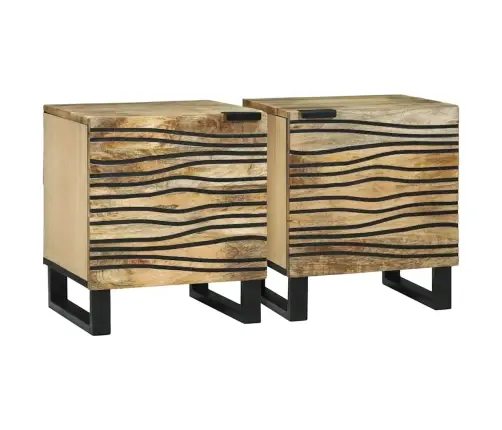 Naktsgaldiņi - 2 Gab., 40X33.5X46 Cm, Izgatavoti No Masīvkoka Mango Vidaxl