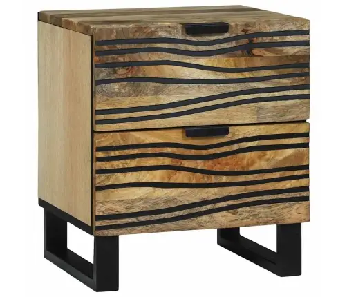Naktsgaldiņš 40X33.5X46 Cm No Masīvkoka Un Rūpnieciski Apstrādāta Koka Vidaxl