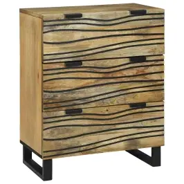 Puse Ar Atvilktni Brūna 60 X 33.5 X 75 Cm Mango Masīvkoks Vidaxl