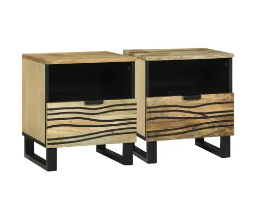 Naktsgaldi, 2 Gab. Komplekts, 40 X 33 X 46 Cm, Izgatavoti No Masīvkoka Mango Vidaxl