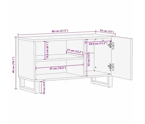 Tv Üksused Pruun 80 X 33 X 46 Cm Tehispuit