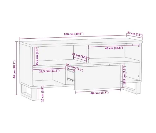 Tv-Kapp Sahtliga Pruun 105 X 33 X 46 Cm Mangopuit Tv-Kapp Sahtliga Pruun 105 X 33 X 46 Cm Mangopuit