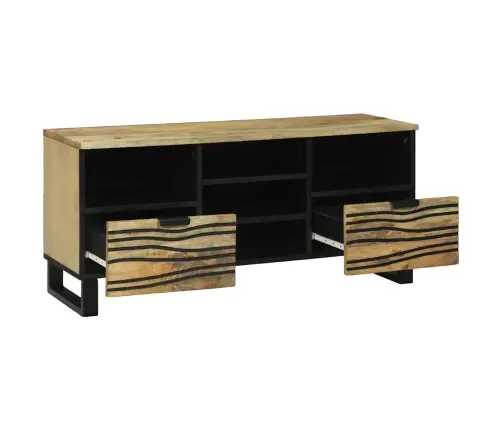 Tv Skapis, 100X33.5X46 Cm, Izgatavots No Cietas Mango Koka Vidaxl