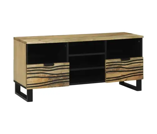 Tv Skapis, 100X33.5X46 Cm, Izgatavots No Cietas Mango Koka Vidaxl