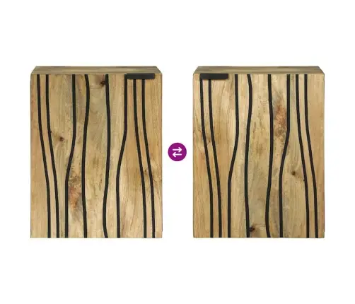 Vannasistabas Sienas Skapītis - 38 X 33.5 X 48 Cm, Izgatavots No Cieta Un Inžinierijas Koka. Vidaxl