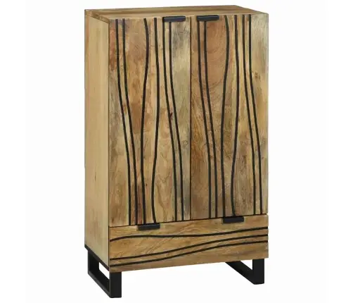 Augstais Skapītis Brūna 60 X 33 X 100 Cm Mango Masīvkoks Vidaxl