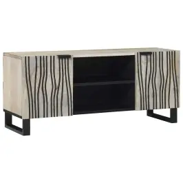 Televizora Skapīša Balts 105 X 33 X 46 Cm Mango Masīvkoks Vidaxl
