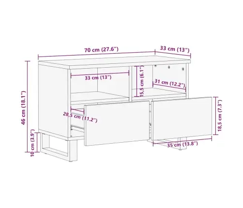 Izklaides Centri Un Tv Statīvi Balts Un Melns 70 X 33.5 X 46 Cm Vidaxl