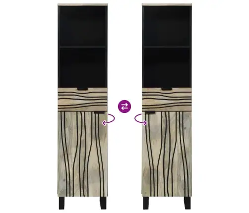 Vannas Istabas Skapītis Brūna, Melna 38 X 33.5 X 160 Cm Vidaxl